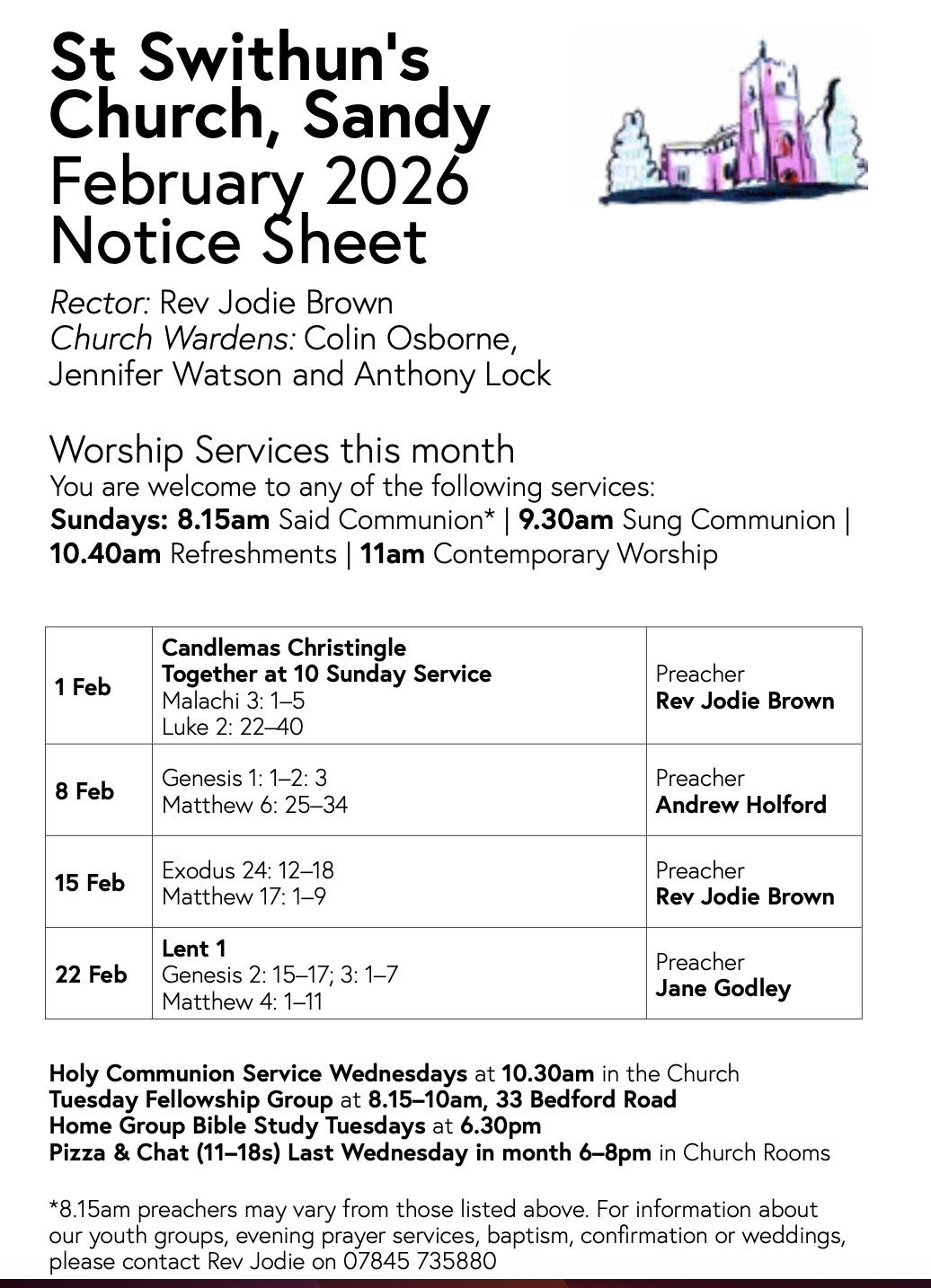 St Swithun's Feb 2026 Newsletter