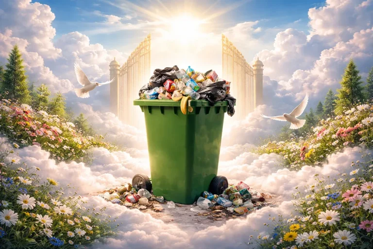A full wheelie bin in heaven
