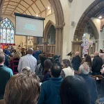 Easter Sunday service at St Swithun's, Parish Church of Sandy