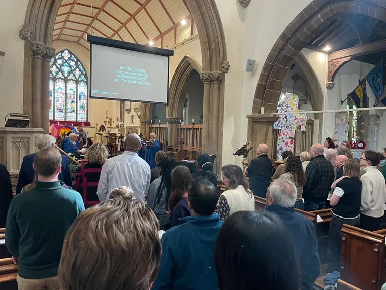 Easter Sunday service at St Swithun's, Parish Church of Sandy